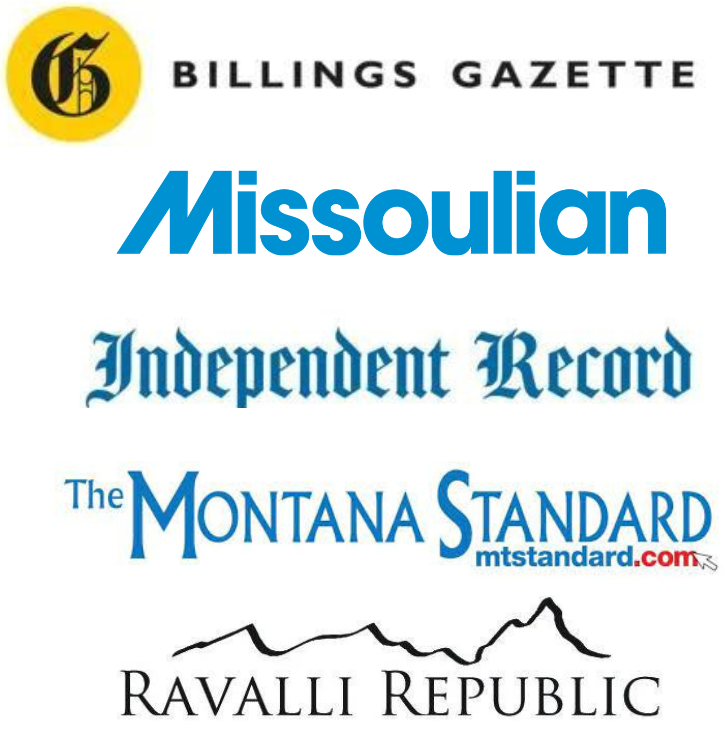 Mastheads of the Lee Montana News Papers: Billings Gazette, Missoulian, Independent Record, The Montana Standard, and Ravalli Republic